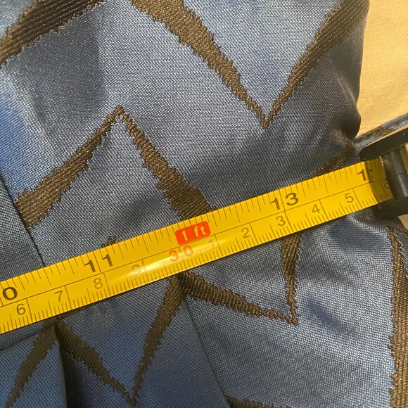 ANNE KLEIN belted chevron dress, metallic blue & black SZ 2 - Picture 9 of 11